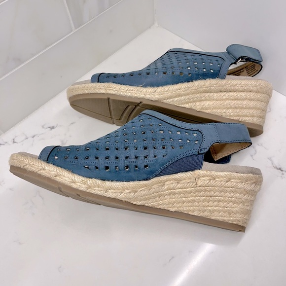 🪸EARTH ORIGINS Naples Nevada Laser Cut Rope Wedge shoes.  Size 8 - Picture 4 of 7
